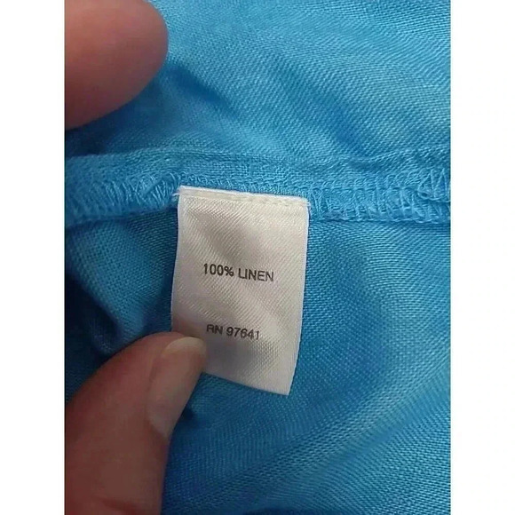 J. Jill Love Linen Button Up Women's Size Small Blue 100% Linen - Picture 6 of 10